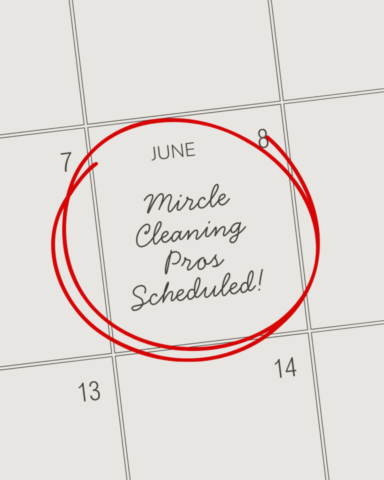 Calendar with a date circled for a Miracle Cleaning Pros appointment